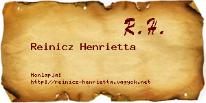 Reinicz Henrietta névjegykártya