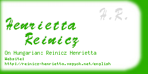 henrietta reinicz business card